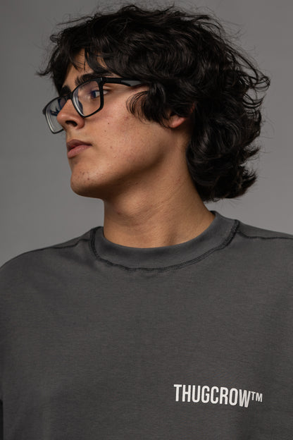 Thugcrow basics boxy fit T-shirt Lead Gray
