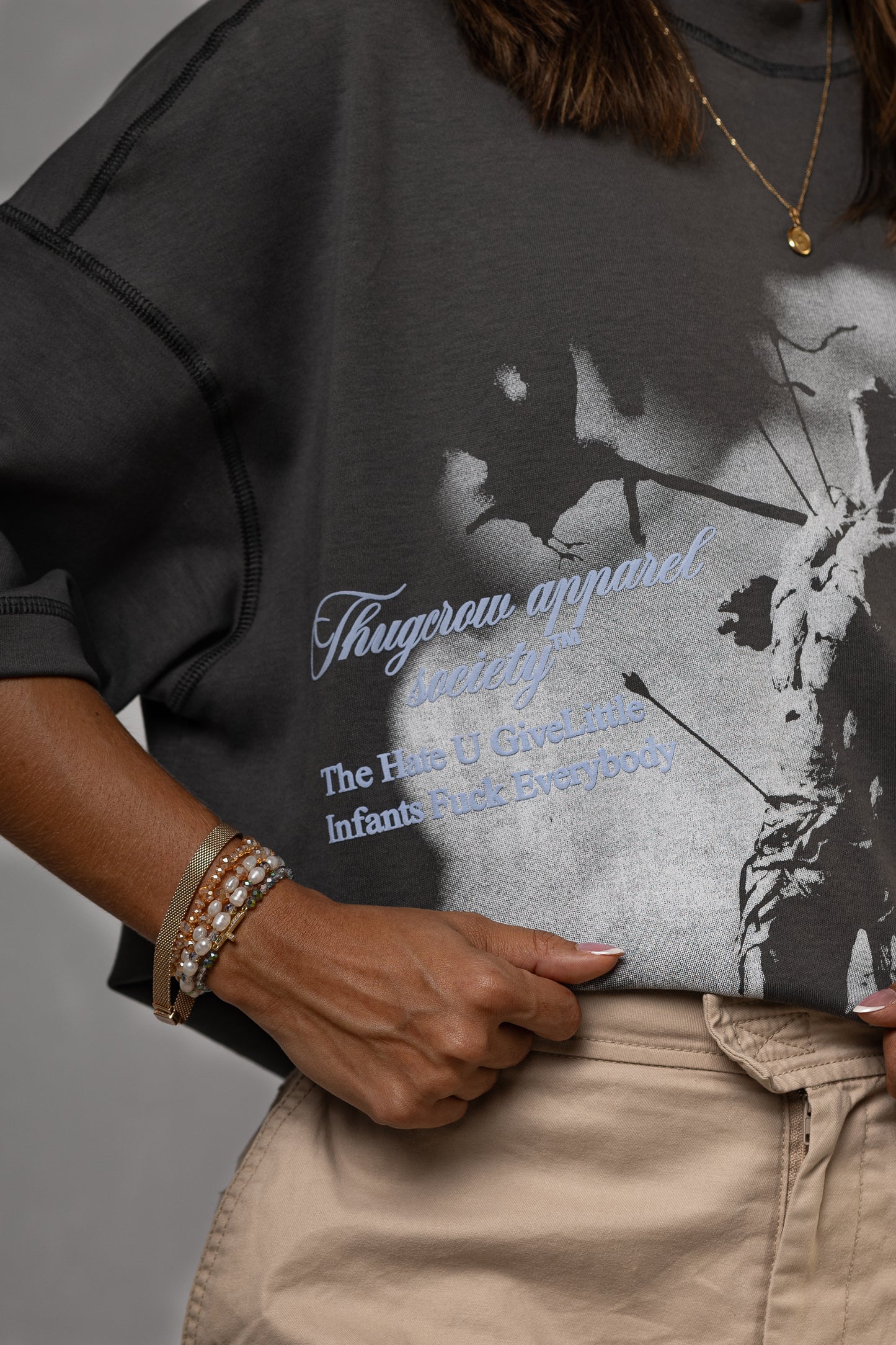 Unbroken Mind Boxy fit Tshirt Lead Gray