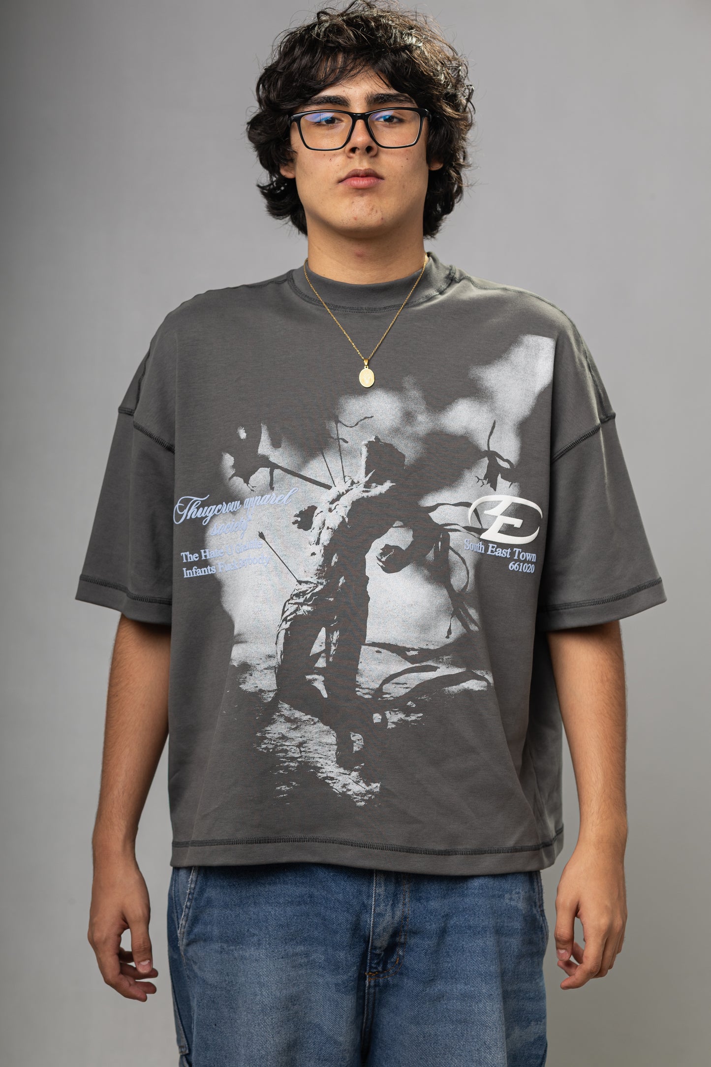 Unbroken Mind Boxy fit Tshirt Lead Gray