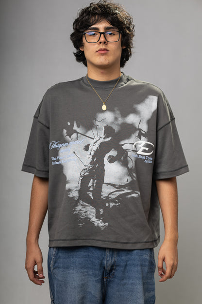 Unbroken Mind Boxy fit Tshirt Lead Gray