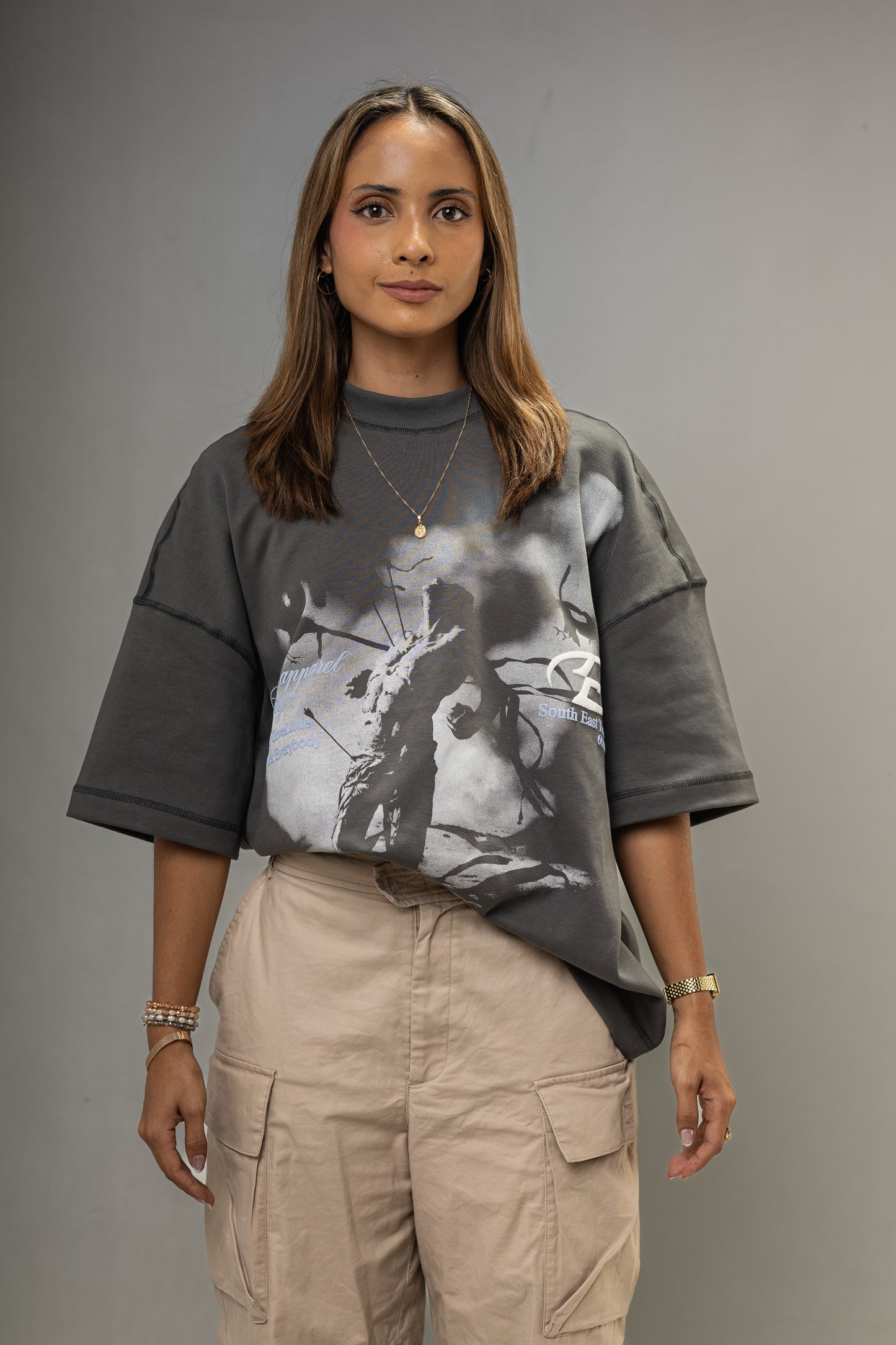 Unbroken Mind Boxy fit Tshirt Lead Gray