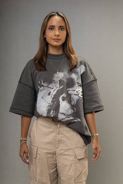 Unbroken Mind Boxy fit Tshirt Lead Gray