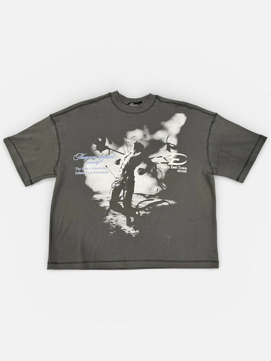 Unbroken Mind Boxy fit Tshirt Lead Gray
